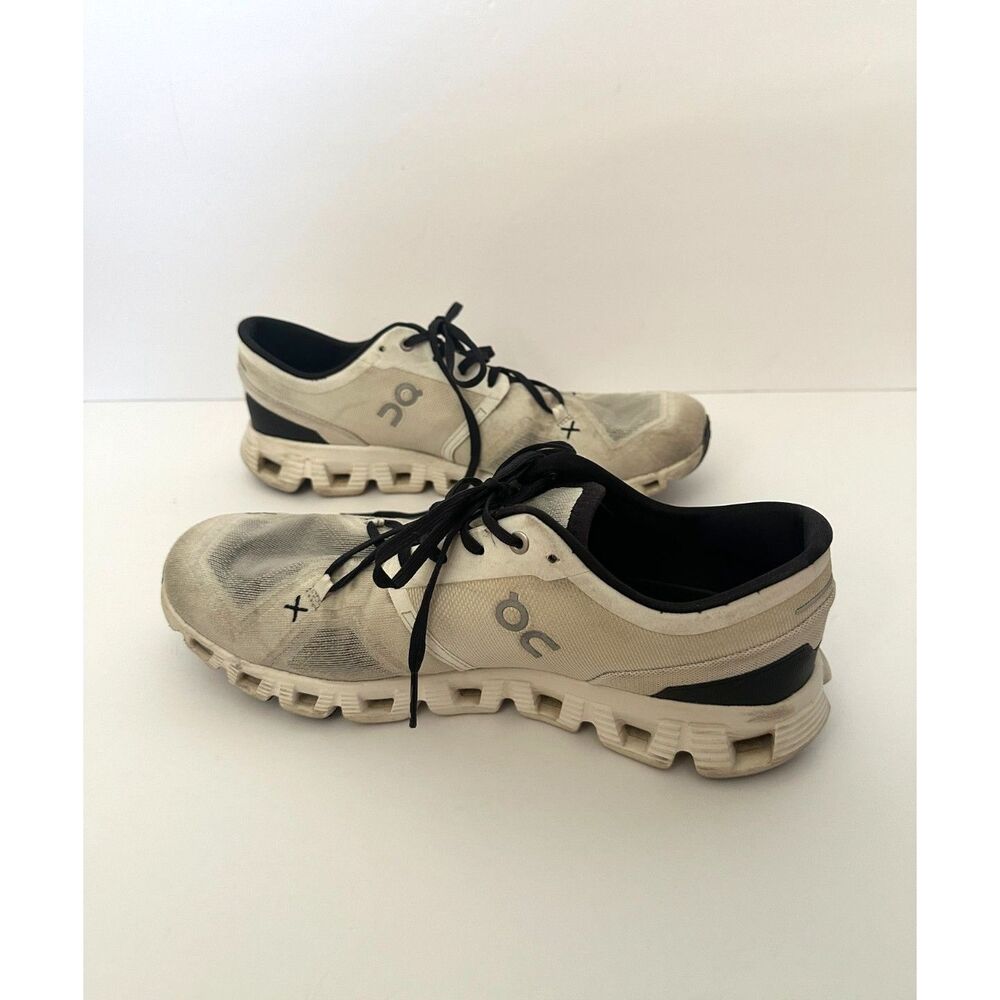 On Running Men's Athletic Shoes in Off-White and Black